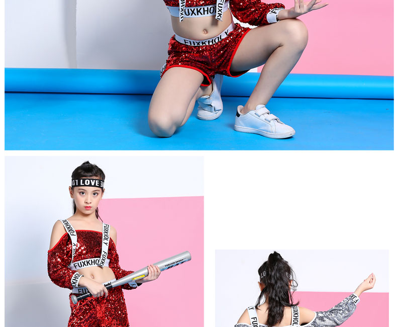 Trang phục Giáng sinh cho trẻ em, trang phục Giáng sinh, biểu diễn mẫu giáo, bé gái, nhảy jazz, sequin, biểu diễn, khiêu vũ đường phố thời trang trẻ em nam