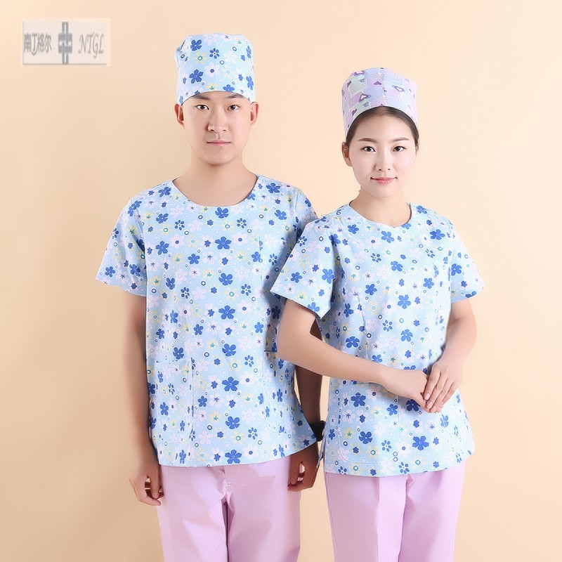Female nurse male Korean version hand washing clothes summer clothes brush hand clothes short-sleeved oral dentist confinement work clothes NP-194