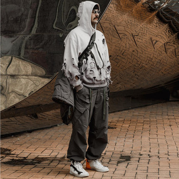 Njwn P44-Ds Multi-Pocket Functional Zipper Taped Waterproof Outdoor Loose Straight-Leg Pants, Not Acronym