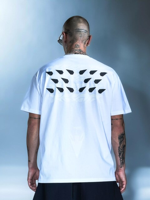 Njwn S24-Pr-D Pure Cotton Functional Large Print Short-Sleeved T-Shirt for Men, Not Acronym