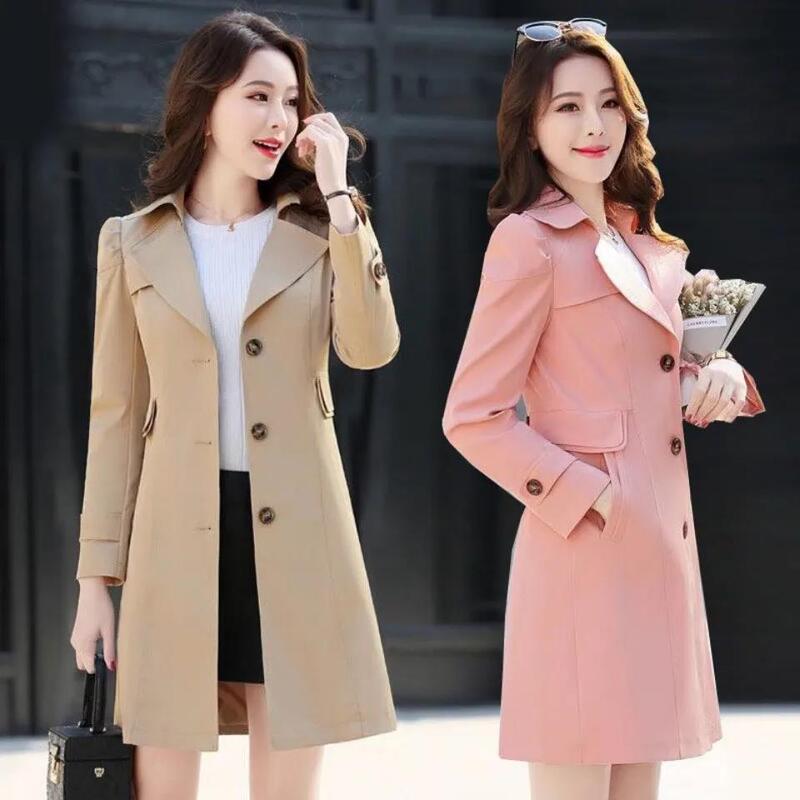 2024 Spring and Autumn New Style Trench Coat, Fashionable Slim Fit, Mid-Length, Single-Breasted, Petite Coat, Mother's Wear