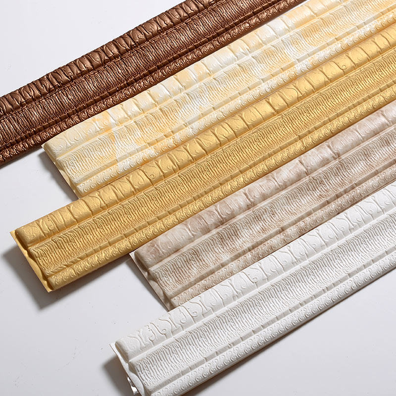 Thickened self-adhesive 3D three-dimensional foam waistline decorative border skirting line background wall frame ceiling edge strip white