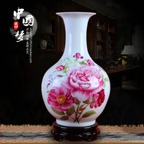 Jingdezhen ceramic vase peony flower blooming rich picture modern countertop flower arrangement high-end new house home decoration