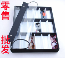 Special offer 18 grid transparent cover glasses display box Sunglasses storage box Glasses display shelf stall placement box