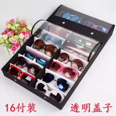 Special glasses storage box 16 grid 18 grid glasses display box Transparent lid sunglasses display stand Display stand