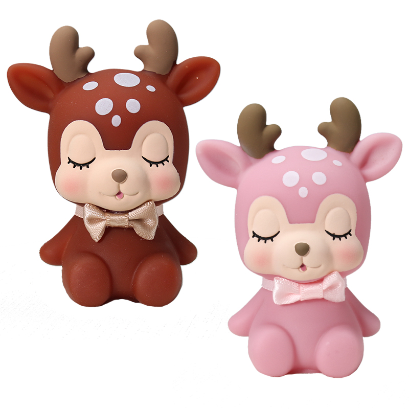 Cute Deer Cake Decoration Sika Deer Birthday Cake Decoration Doll Sika Deer Party Dessert Table Layout