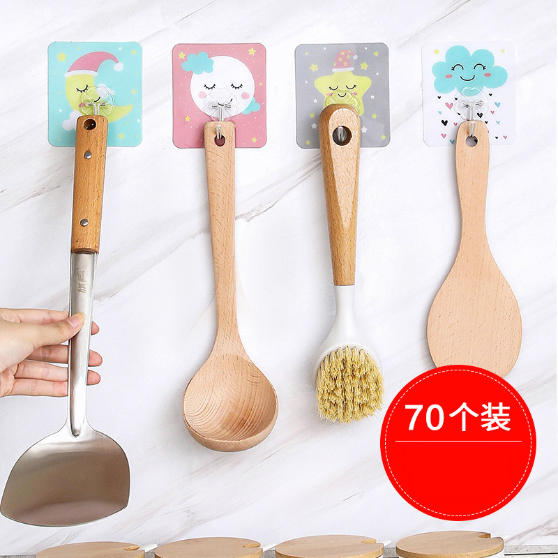 Kitchen Hooks Powerful Adhesive wall-mounted wall Ideas cute and sticky hook Decorative Load-bearing Free of Punch Free adhesive