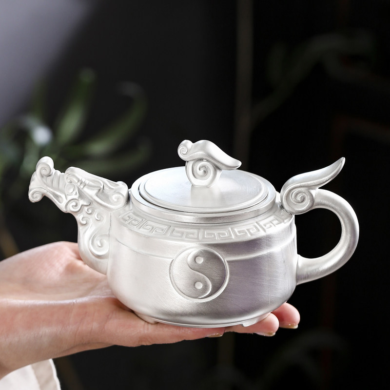 Sterling Silver Teapot 999 Sterling Silver Ceramic Gilded Silver Teapot Xi Shi Shi Scoop Pot Brew Teapot Silver Teapot Kung Fu Tea Set