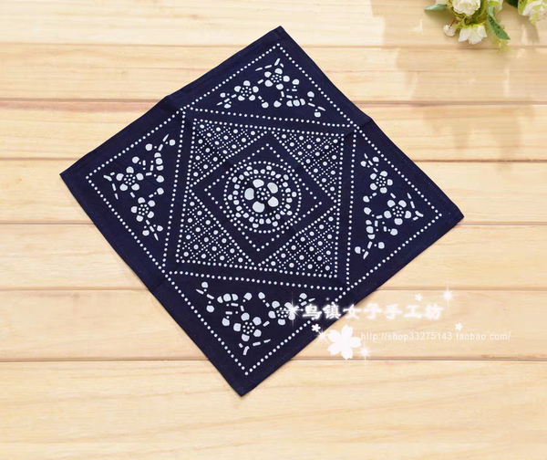 Blue Printed Cloth Crafts, Decorative Cloth, Tea Canister Sealing Cloth, Pure Cotton Tea Table Cloth, Tie-Dye Square Towel, Computer Dustproof Cloth