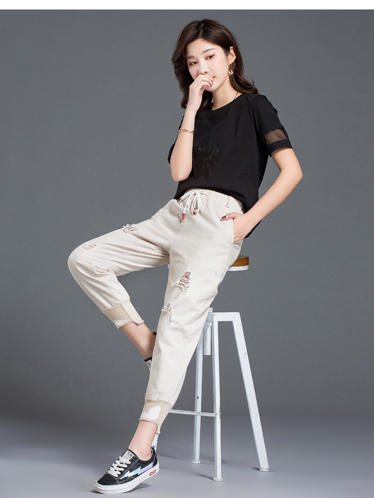 Quần thể thao nữ quần lửng ống rộng 2019 thời trang mới cá tính chân váy chín quần củ cải - Quần Harem thoi trang nữ