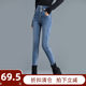 High-waist jeans, women's petite pants, outer wear pants, slim tight women's pants, autumn and winter velvet, 2023 new style boot pants