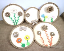 Retro pastoral hemp rope roll diy three-dimensional hanging wall decoration kindergarten school ring creation hanging decoration materials supplies