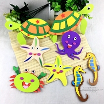 Kindergarten decoration classroom environment layout materials eva foam wall stickers fish underwater world seaweed marine water grass
