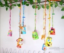 Kindergarten diy creative pendant classroom decoration materials color cartoon paper cup hanging paper rope ornaments