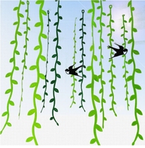 Kindergarten corridor classroom spring decoration hanging ornaments shopping mall shop air hanging leaves swallows Wicker
