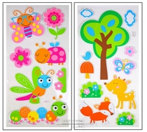 Kindergarten classroom wall environment layout EVA three-dimensional wall sticker 3D foam Animal Flower bird wall sticker
