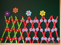 Kindergarten classroom environment layout decoration materials wall stickers wallpaper foam stereo fence flower series