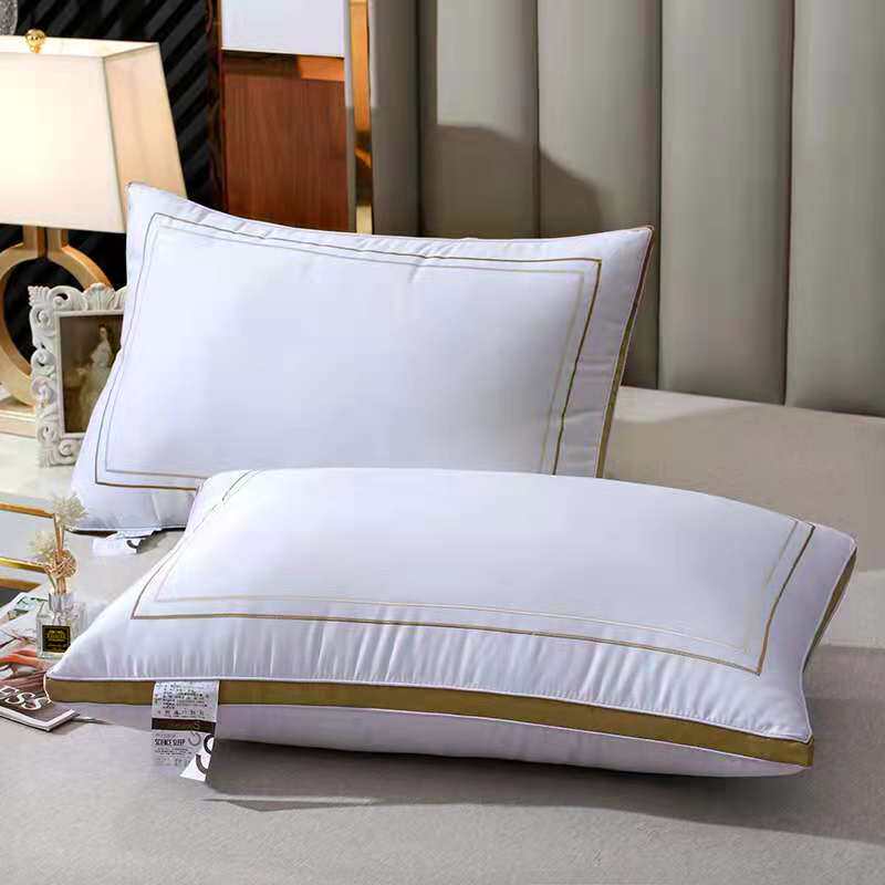 2021 new cotton three-dimensional feather velvet hotel pillow pillow core men's single pack 48*74 student dormitory single