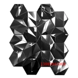 Трехмерная шестиугольная металлическая золотая мозаика из нержавеющей стали, в 3d формате, зеркальный эффект