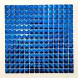 Металлическая пирамида из нержавеющей стали, серебряная мозаика, зеркальный эффект