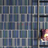 Маленькая длинная полосае керамическая мозаичная палочка для еды кирпич черный, белый, синий зеленый балкон -балкон -балкон -балкон -цилиндр изогнутая стена