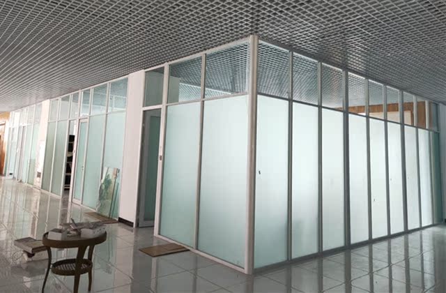 Office office partition wall panel living room high room double-layer soundproof tempered frosted glass shutters aluminum screen