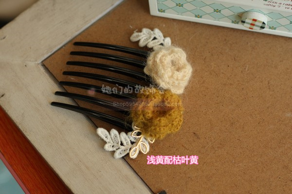 Móc len hoa phụ kiện tóc DIY tay dệt clip clip Sen nữ mũ rừng chèn lược 3kI2VxofFe - Phụ kiện tóc kẹp tóc em bé