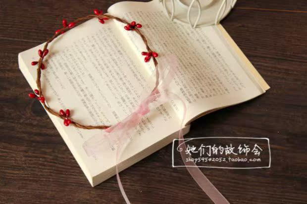 Handmade DIY ban nhạc tóc Red bean mây berry Sen nữ phụ kiện tóc rừng - Phụ kiện tóc kẹp tóc nữ