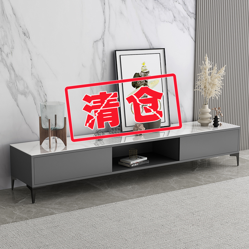 2023 New TV enclosure Modern minimalist Living room Home Small family Type-on-floor solo TV cabinet Tea Table-Taobao