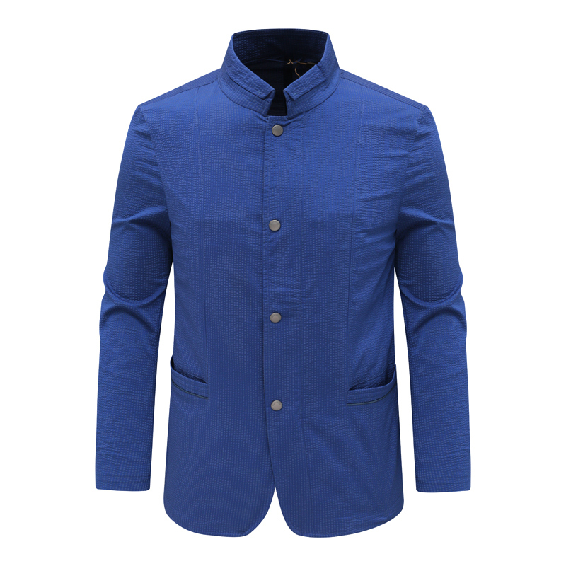 Ds150 Forintino Spring and Autumn Thin Jacket for Middle-Aged Men, Cotton Zipper Straight Button Stand Collar Casual Coat Ds150 Forintino Spring and Autumn Thin Jacket for Middle-Aged Men, Cotton Zipper Straight Button Stand Collar Casual Coat
