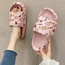 Slippers Fashion Trends Nets Red Poppers Cool Slippers Women Summer Wear Overfire Graffiti Non-slip Thick Bottom Beach Shoes