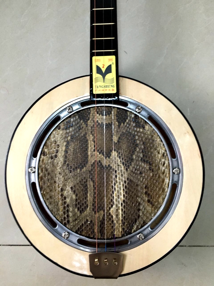  The three-string qinqin instrument python skin qinqin round pluck qinqin string Qinqin is about 200 yuan