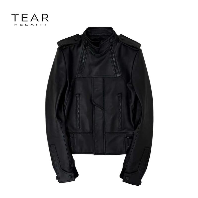 Tear Hecaiti Multi-Thread Black Leather Jacket with Beetle Design, Collaboration with Torn Paradise Hekati Tear Hecaiti Multi-Thread Black Leather Jacket with Beetle Design, Collaboration with Torn Paradise Hekati