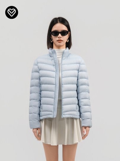 轻薄立领95白鹅绒2025新款修身三防户外排骨羽绒服女轻便内胆外套