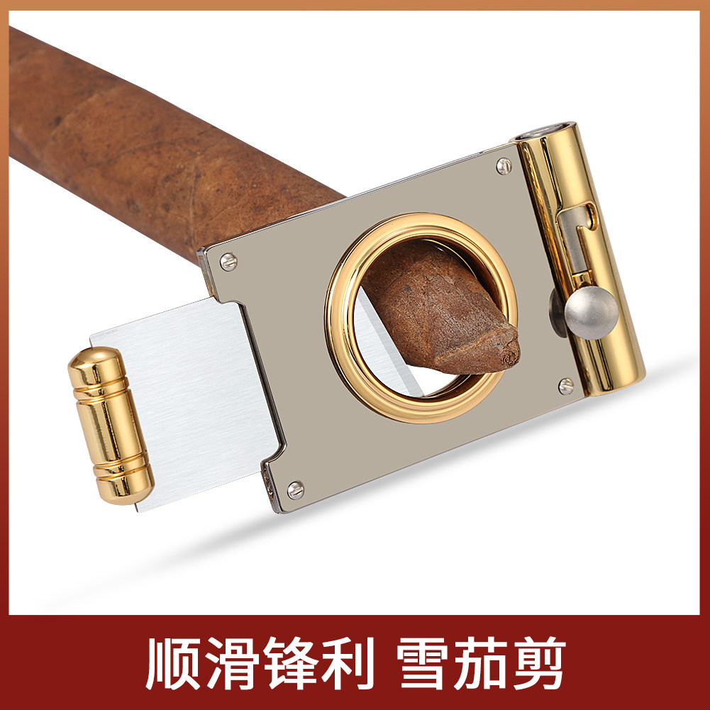 Cigar cutter portable imported stainless steel sharp cigar knife large diameter drill cigar scissors pliers smoke knife