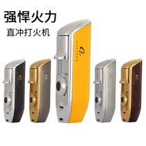 Lighter windproof straight flush welding gun lighter spot cigar igniter inflatable cigar lighter with hole punch