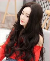 Real hair wig female u-shaped half-head long curly hair u-shaped half-head long curly hair invisible seamless real hair center