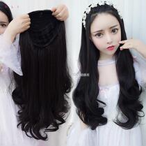 Half hood real hair female long curly hair natural lifelike medium micro curly hair round face pear flower half hair sleeve hair extension