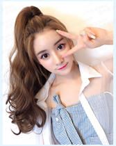 Real hair fake ponytail strap big wave long curly hair fake ponytail long curly hair strap long hair natural