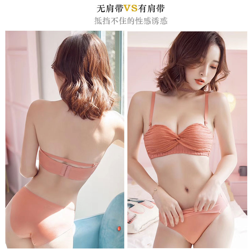 Nửa cốc thu thập áo ngực nhỏ áo ngực áo ngực trên áo ngực mà không cần vòng thép sexy đồ lót voan womens không trượt quây áo ngực phù hợp.