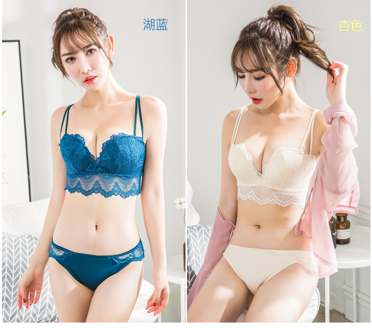 Không có vòng thép gợi cảm ren áo ngực tập hợp thoáng khí áo ngực nhỏ điều chỉnh loại nhận đồ lót sữa đồ lót ren