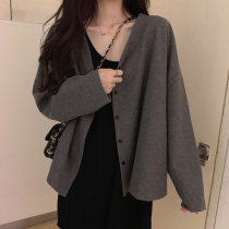 Knitted cardigan womens short coat 2021 new autumn thin loose sweater air-conditioned shirt Joker coat tide