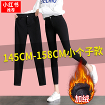 Small child hit bottom pants woman autumn winter plus suede high waist elastic tight fit slim 80% pants Korean version 100 hitch foot pants tide
