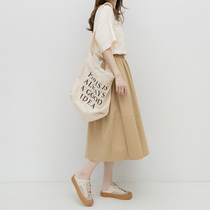 Pure cotton half-body dress woman with long summer thin style design feeling small crowdwaist loose casual minimalist A word skirt woman