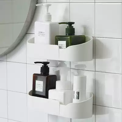 Powder room holder wall-mounted non-hole storage artifact kitchen toilet washroom bathroom storage shelf