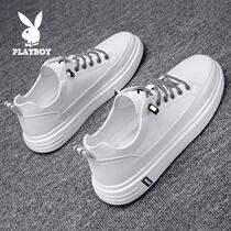 Floral Playboy mens shoes Summer new small white leather shoes men 100 hitch casual trend spring style genuine leather Inn board shoes