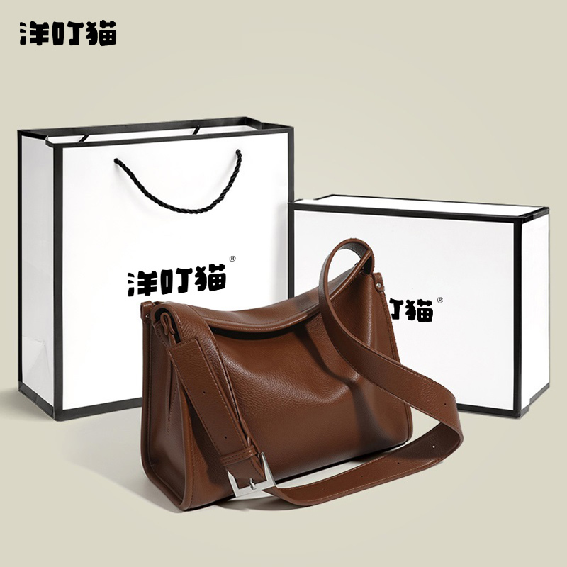 Yangdingmao Large-Capacity Commuter Soft Leather Tote Bag for Women 2026 New Spring Elegant Melard Shoulder Crossbody Bag