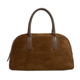 Micr&Kcy нишевая женская сумка в виде ракушки, новинка 2025 года, сумка Boston, весенне-летняя замшевая сумка для боулинга в стиле ретро