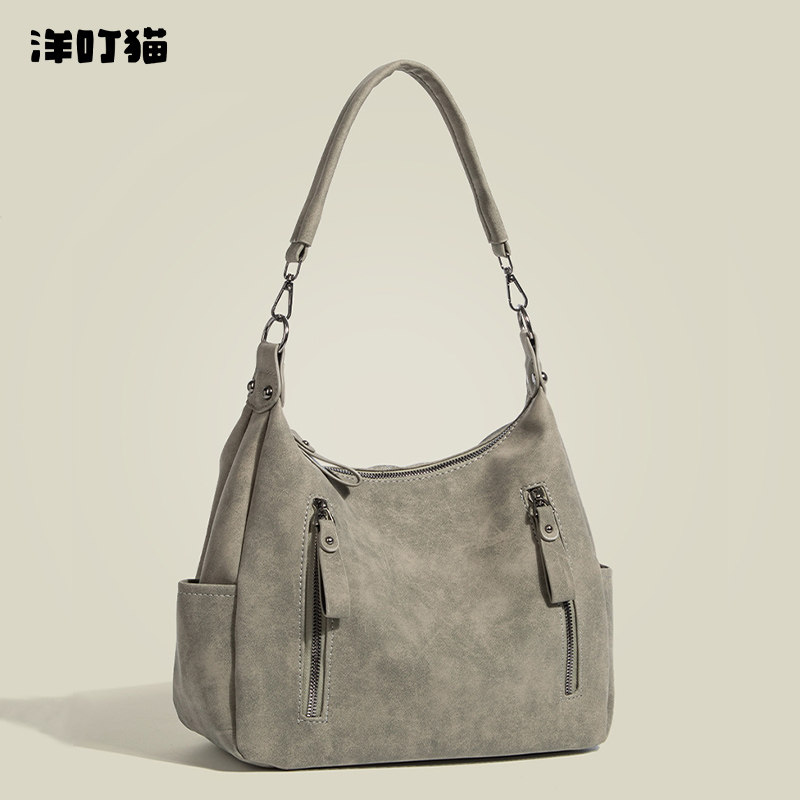 Западная нишевая ретро-сумка-тоут большой емкости Dingmao, женская новинка 2025 года, зимняя универсальная сумка-мессенджер через плечо для пригородных поездок