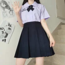 Thai school uniform small water with nano shirt jk uniform dress female summer Thai box pleated skirt student class suit